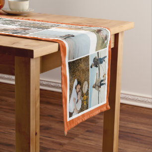 Orange Border 16 Photos Make Your Own Collage Short Table Runner