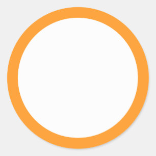 Orange border blank classic round sticker