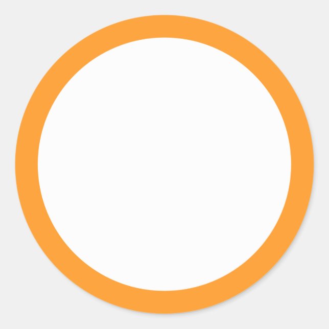 Orange border blank classic round sticker (Front)