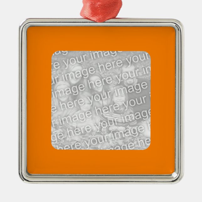 Orange Border Photo Ornament (Front)