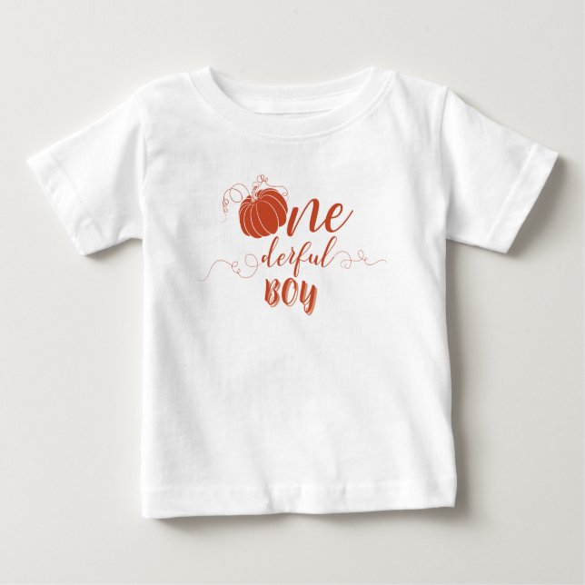 ORANGE BOW & ARCH FALL PUMPKIN FLOWERS BIRTHDAY BABY T-Shirt (Front)