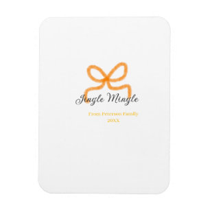 Orange bow jingle Mingle retro boho family namdate Magnet