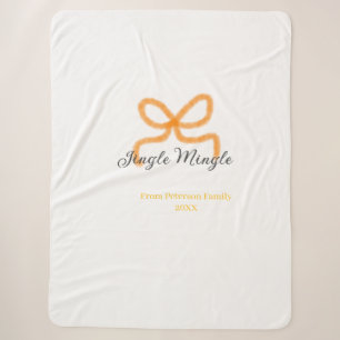 Orange bow jingle Mingle retro boho family namdate Sherpa Blanket