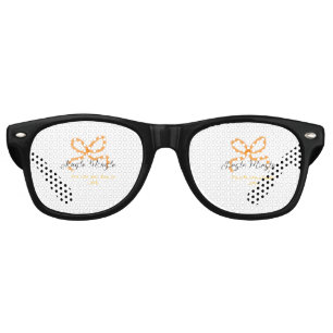 Orange bow jingle Mingle retro boho family namdate Sunglasses