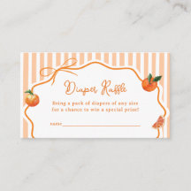 Orange Bow Little Cutie Baby Shower Diaper Raffle