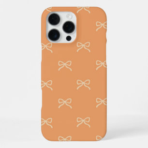 Orange Bow Pattern Coquette Girly Spring Summer  iPhone 16 Pro Max Case