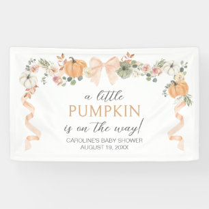 Orange Bow Pumpkin Baby Shower Banner