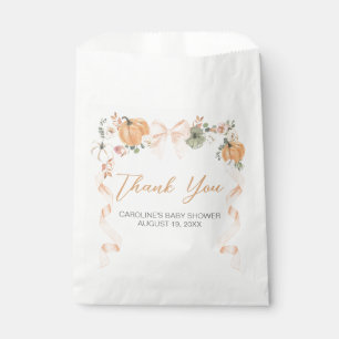 Orange Bow Pumpkin Baby Shower Favour Bag