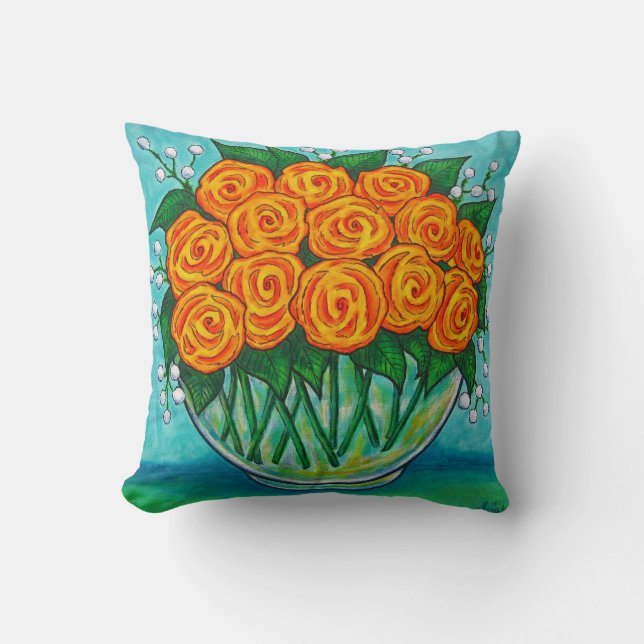 Orange Bowl Polyester Throw Pillow 16" x 16" (Front)
