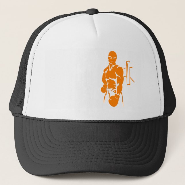 Orange Boxing Trucker Hat (Front)