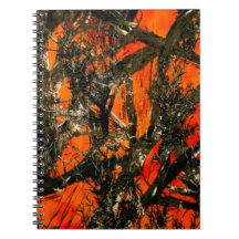 Orange Branch Camouflage Spiral Notebook