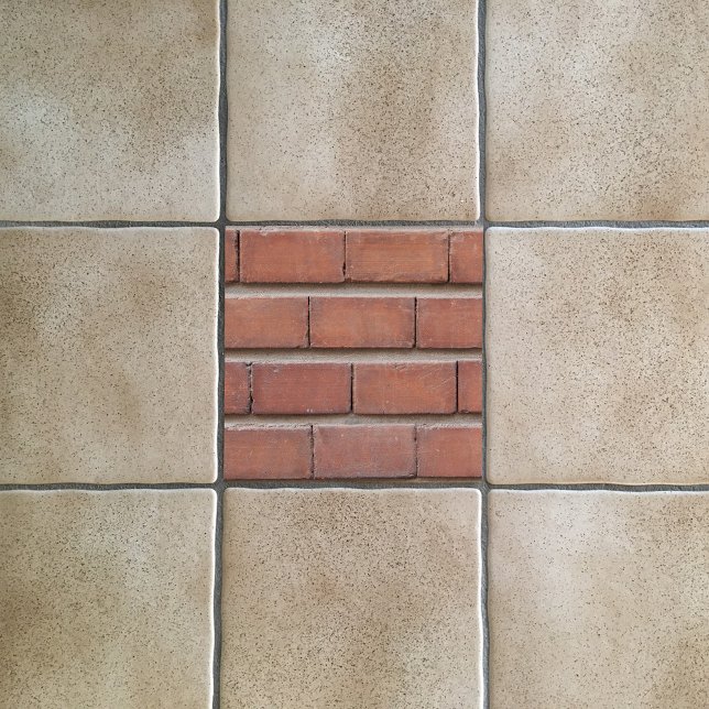 Orange Brick And Grey Mortar Background Ceramic Tile (Creator Uploaded)