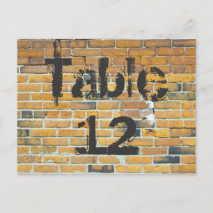 Orange Brick Graffiti Reception Table Numbers Postcard