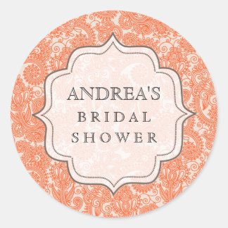 Orange Bridal Shower Dessert Table Tag Label