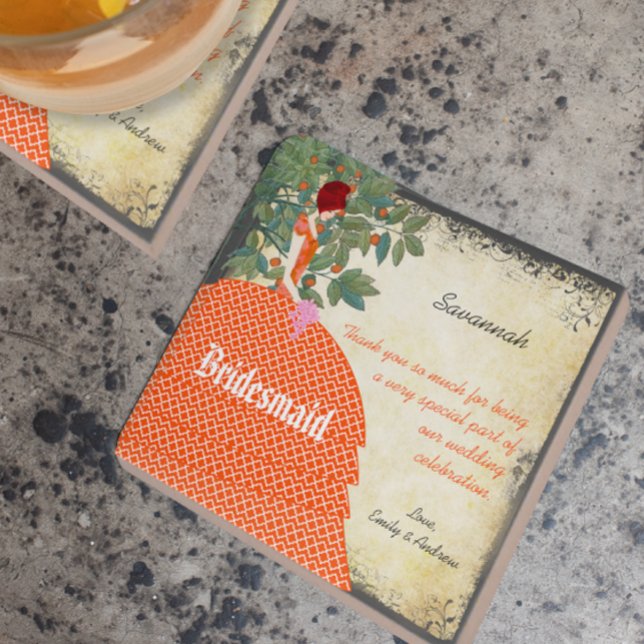 Orange Bridesmaid Thank You Tile Gown with Tree (Creator Uploaded)