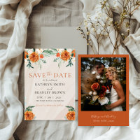 Orange Bright Boho Autumn Floral Wedding