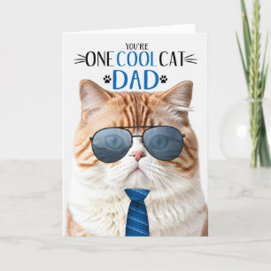 Orange British Shorthair Father's Day One Cool Cat Holiday Card