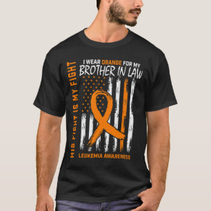 Orange Brother In Law Leukaemia Cancer Awareness F T-Shirt