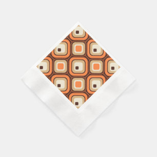 Orange, brown and beige squares napkin