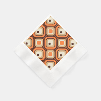 Orange, brown and beige squares napkin