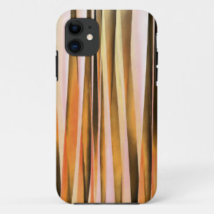 Orange Brown and Peach Autumn Stripy Lines Pattern iPhone 11 Case