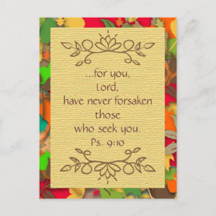 Orange Brown Autumn Bible Verse Postcard