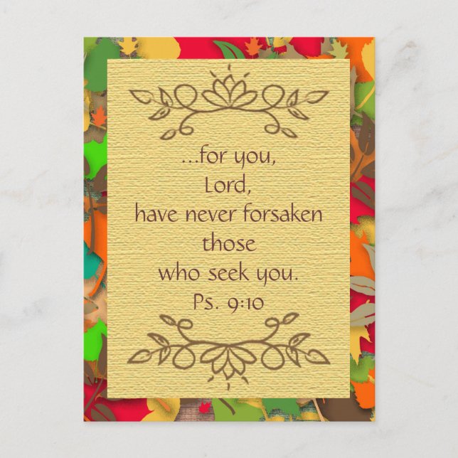 Orange Brown Autumn Bible Verse Postcard (Front)