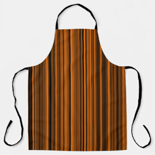 Orange Brown Black Stripes Apron