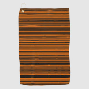 Orange Brown Black Stripes Golf Towel