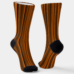 Orange Brown Black Stripes Seamless Pattern Socks
