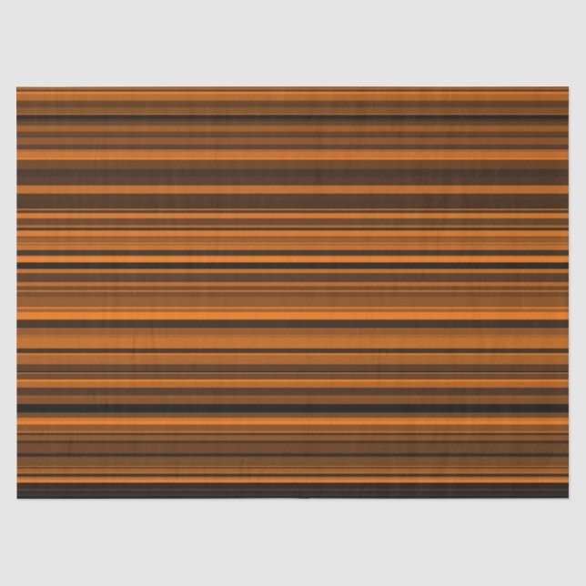 Orange Brown Black Stripes Tissue Paper (Front)