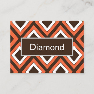 Orange Brown Diamond Geometric Business Card