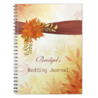 Orange brown fall leaves Wedding Planner Notebook