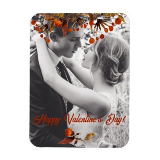 Orange Brown Foliage Valentine Add Your Own Photo Magnet