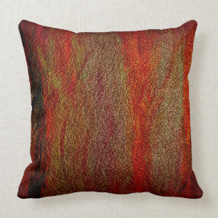 Orange Brown Leather Cushion