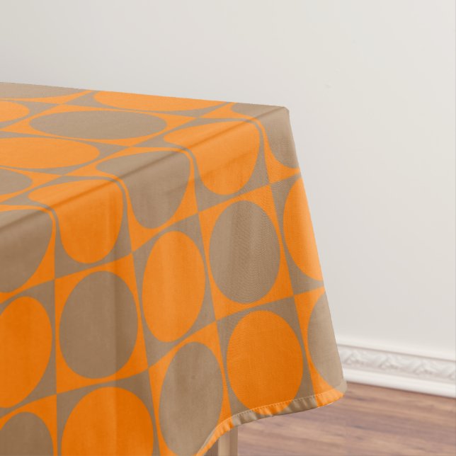 Orange&Brown Modern Design Tablecloth (In Situ)