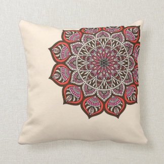 Orange Brown Pink Earthy Glittery Throw Pillow