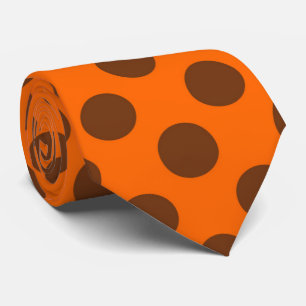 Orange brown polka dot pattern tie