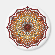 Orange & Brown Spiral and Floral Mandala