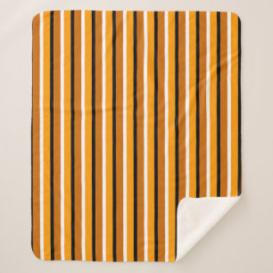 Orange Brown Stripes Pattern Design Sherpa Blanket