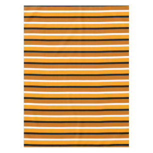 Orange Brown Stripes Pattern Design Tablecloth
