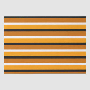 Orange Brown Stripes Pattern Design Tissue Paper