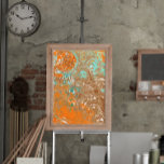 Orange, Brown, Teal and Turquoise Abstract Art     Faux Canvas Print<br><div class="desc">Digital pour painting style fluid art in brown,  teal,  turquoise and orange.</div>