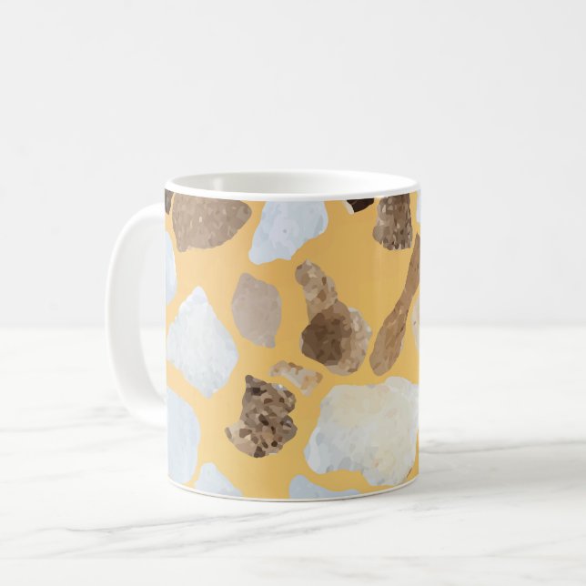 Orange Brown Terrazzo Pattern Coffee Mug (Front Left)