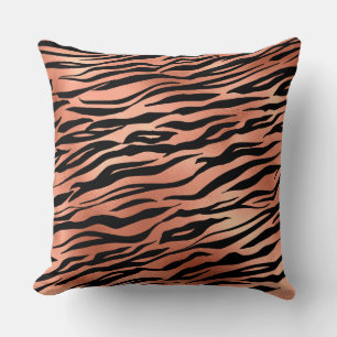 Orange/Brown Tiger Shimmer Reversible Pillow