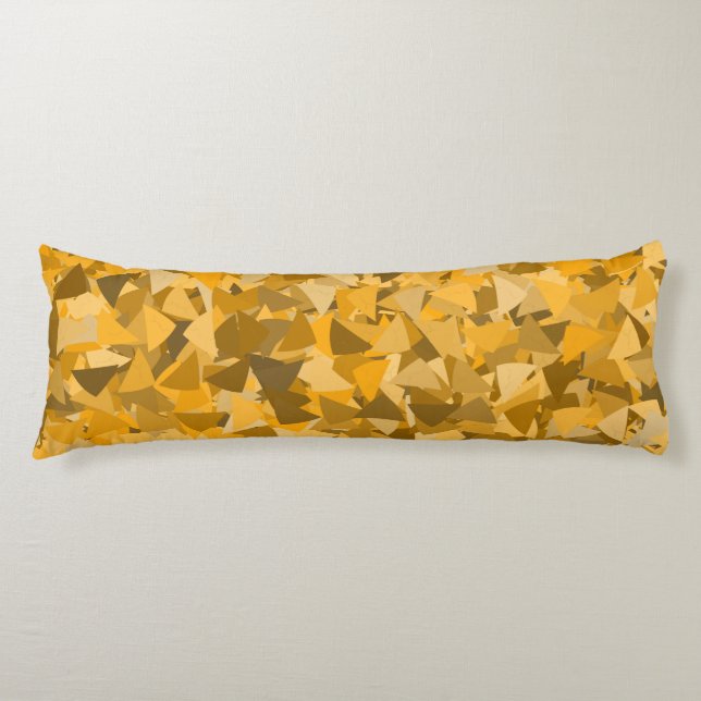 Orange Brown Triangle Pattern Body Pillow (Front)