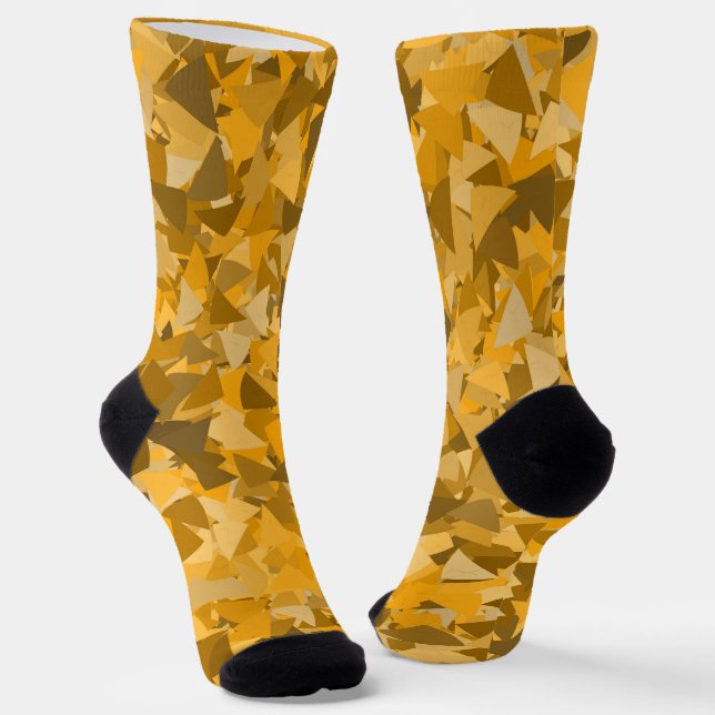 Orange Brown Triangle Pattern Socks (Angled)