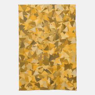 Orange Brown Triangle Pattern Tea Towel