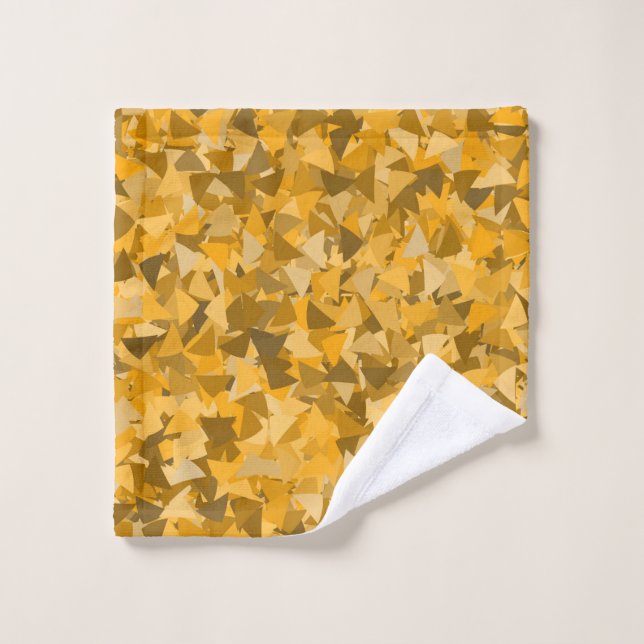 Orange Brown Triangle Pattern Wash Cloth (Wash Cloth)