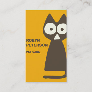 Orange Brown Triangle Symbolic Cat Business Card